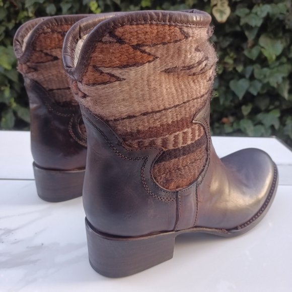 Freebird By Steven Shine Blanket Shaft Western BOHO Bootie Women's Size 7 Brown - Picture 6 of 11